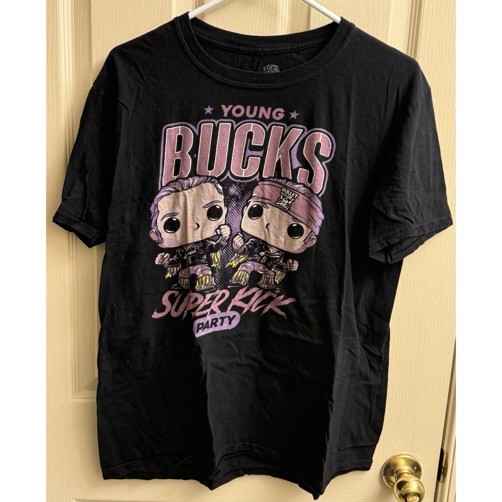 Funko New Japan Pro-Wrestling Young Bucks Pop! T-Shirt Hot Topic Exclusive Sz L.